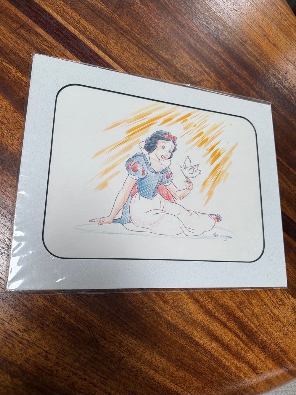 Snow White Illustration original by Alex Iniguez- Blue, Red, White